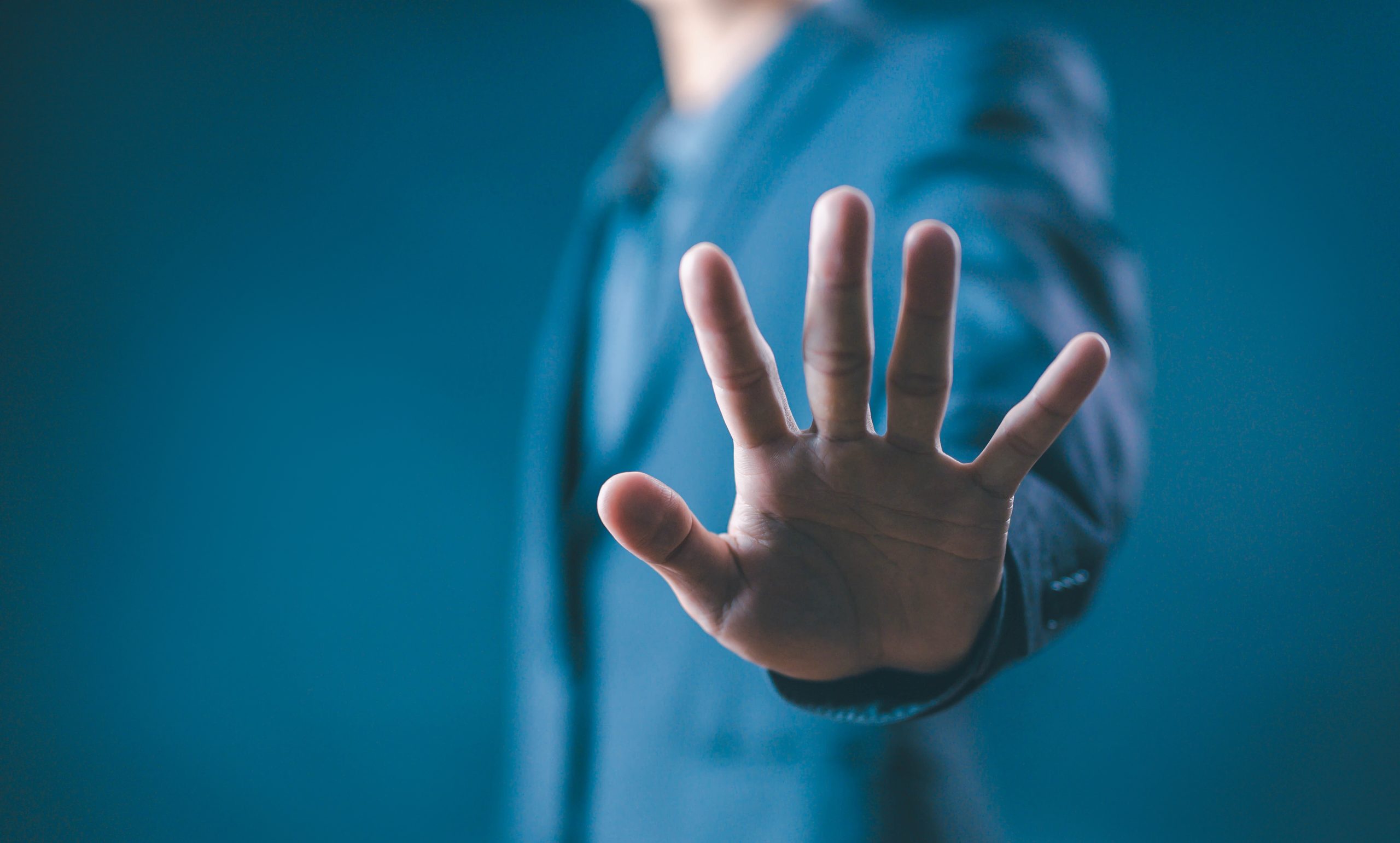 Stop domestic violence – stop violence gesture