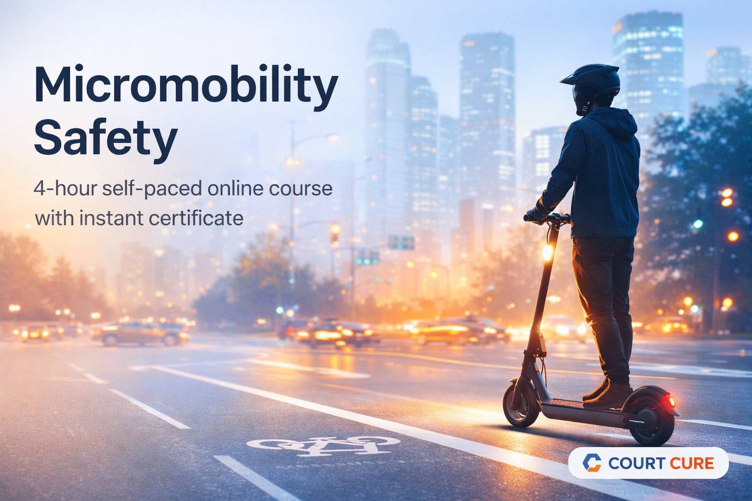 Micromobility Safety course online for e-scooters and e-bikes